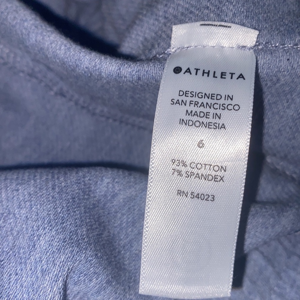 Athleta Farallon Heathered blue crop wide leg soft casual pants with drawstring - Picture 8 of 8